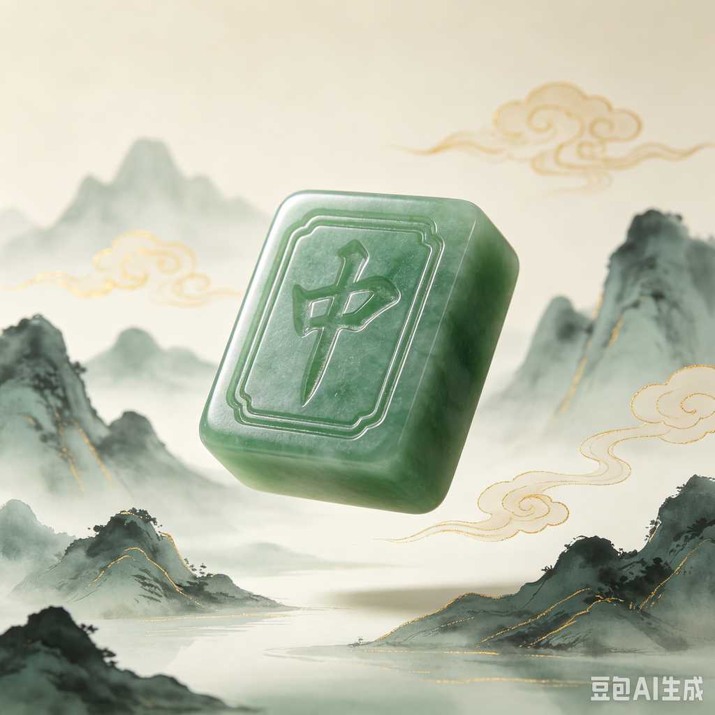 gradient green mahjong set